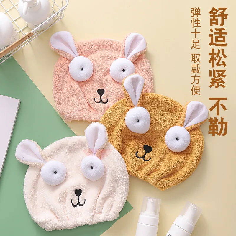 Parent Child Style Quickly Dry Hair Hat Absorbent Soft Bathroom Women Head Towels Girls Cute Hair Towel Hair Dry Wrap Bonnets